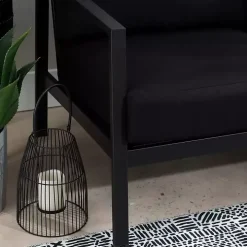 Black Sunbrella Cushions Holland Outdoor Loveseat