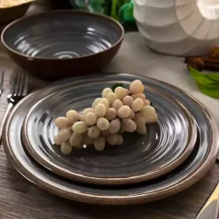 Black Swirl Melamine 12-pc. Dinnerware Set