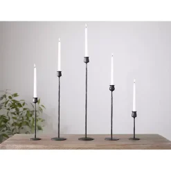 Black Textured Taper Candle Holder, 24 in.