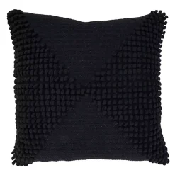 Black Textured Woven Diamond Throw Pillow