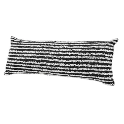 Black Wispy Ways Tufted Stripe Lumbar Pillow