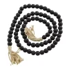 Black Wood Beaded Tassel Garland