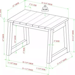 Black Wood Slatted Box Leg Outdoor Side Table