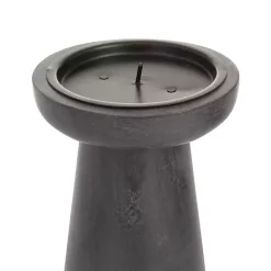 Black Wood Tapered 3-pc. Pillar Candle Holder Set