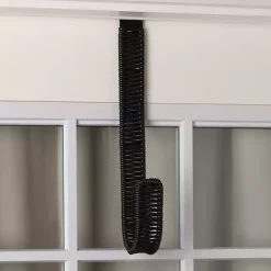 Black Woven Rattan Wreath Hanger