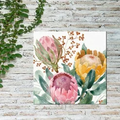 Blooming Protea Floral Outdoor Canvas Art Print