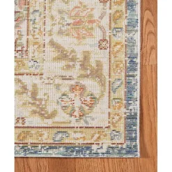Blue and Beige Vintage Border Area Rug, 2x3