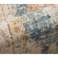 Blue and Beige Vintage Border Area Rug, 2x3