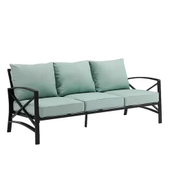 Blue and Bronze Kaplan X-Arm Outdoor Sofa