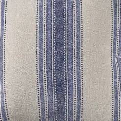 Blue and Cream Striped Accent Pillow