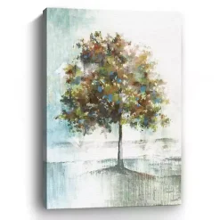 Blue and Green Solo Tree Giclee Canvas Art Print