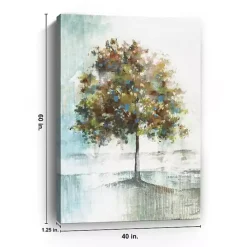 Blue and Green Solo Tree Giclee Canvas Art Print