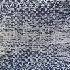 Blue and Ivory Textured Wavy Accent Pillow