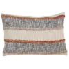 Blue and Orange Horizontal Stripe Throw Pillow