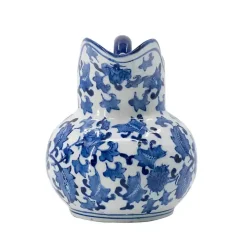 Blue and White Floral Ceramic Pitcher