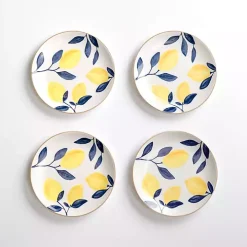 Blue and Yellow Lemons Salad Plate