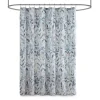 Blue Botanical Microfiber Shower Curtain