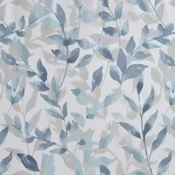 Blue Botanical Microfiber Shower Curtain