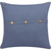 Blue Buttoned Throw Pillow