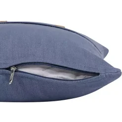 Blue Buttoned Throw Pillow