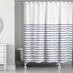 Blue Colorblock Striped Shower Curtain