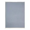 Blue Crinkled Cotton Fringe Throw