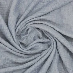 Blue Crinkled Cotton Fringe Throw