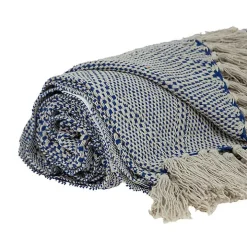 Blue Diamond Handwoven Throw