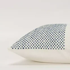 Blue Dotted Colorblock Throw Pillow
