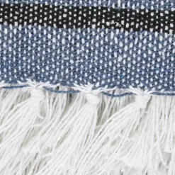 Blue Farmhouse Stripe Throw