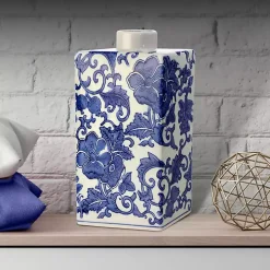 Blue Floral Rectangle Vase