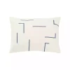 Blue Geometric Woven Lines Throw Pillow