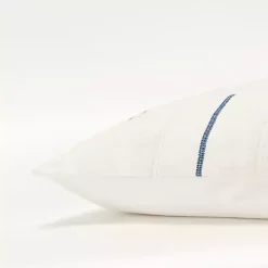 Blue Geometric Woven Lines Throw Pillow