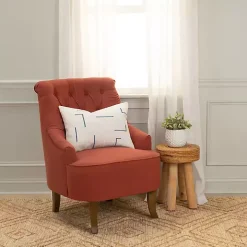 Blue Geometric Woven Lines Throw Pillow