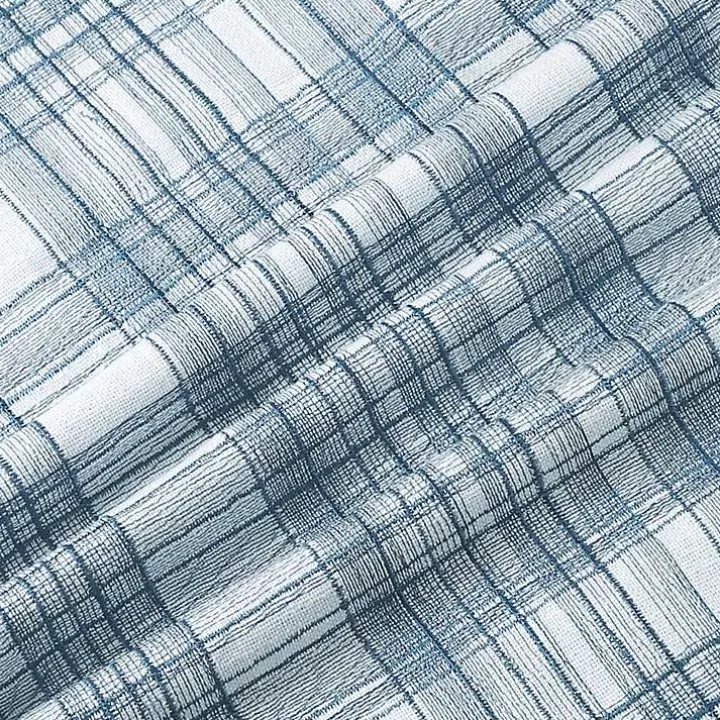 Blue Handwoven Plaid Throw Pillow