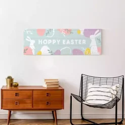 Blue Hoppy Easter Canvas Wall Plaque