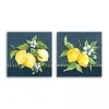 Blue Lemon Squeeze Canvas Art Prints, Set of 2