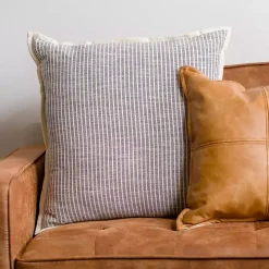 Blue Pinstripe Pillow, 22 in.