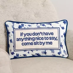 Blue Sit By Me Lumbar Pillow