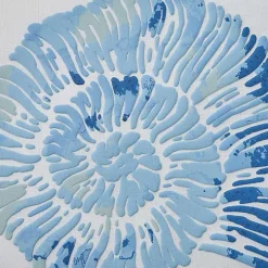 Blue Spiral Seashell Throw Pillow