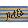 Blue Striped Hello Doormat