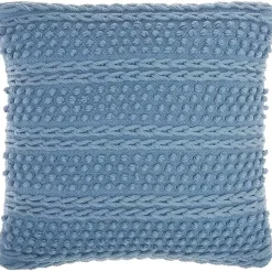 Blue Textured Stripes Pillow
