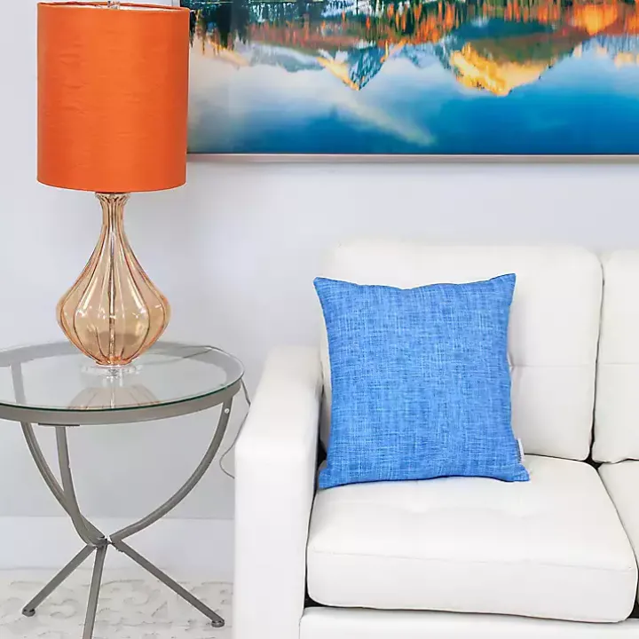 Blue Textured Velvet Pillow