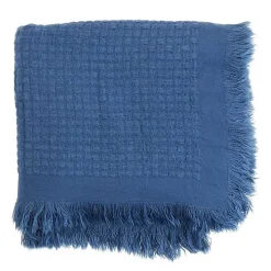 Blue Waffle Weave Throw Blanket