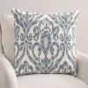 Blue Washed Ikat Pillow, 22 in.