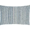 Blue Woven Line Cotton Lumbar Pillow