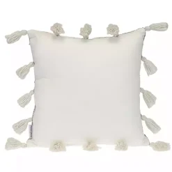 Blue Woven Texture Tassel Pillow