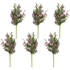 Blush Berry and Leaf Stems, Set of 6