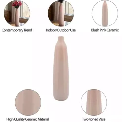 Blush Ceramic Bottleneck Floor Vase