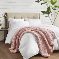 Blush Hand Made Chunky Double Knit Throw Blanket